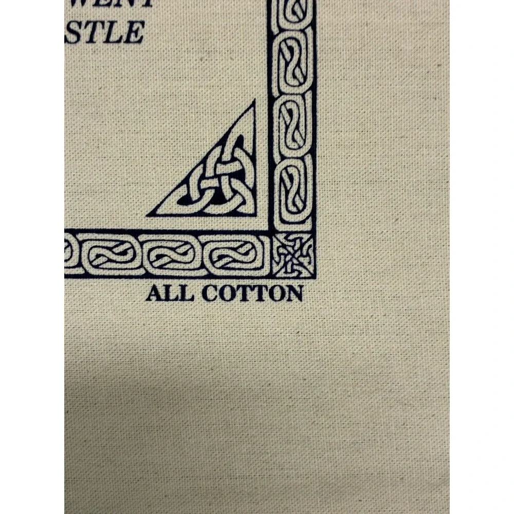 Cotton Tea Towel Souvenir Of “The Castles Of South Wales” Vintage